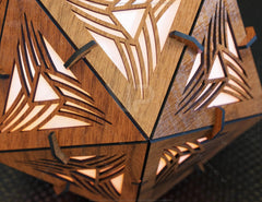 Icosahedron 4 different lasercut wood triangle shadow lamp Tea light Lantern Votive Gift | SVG, DXF, AI |#060| VectorPort