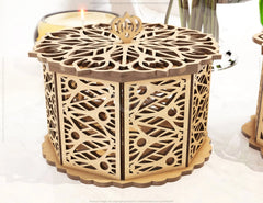 Decorative Wooden Gift box laser cut jeweler case Wedding Love vector model Glowforge cut file |#U061| VectorPort