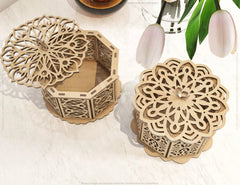 Decorative Wooden Gift box laser cut jeweler case Wedding Love vector model Glowforge cut file |#U061| VectorPort