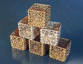 Decorative Laser Cutting Wooden Box Geometric Ornamental Gift Box Candle holder template Wedding | SVG, DXF |#U062| VectorPort