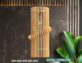 Cylinder Wood Pendant Light Chandelier Lamp lampshade laser | SVG, DXF, AI |#065| VectorPort