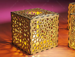 Star Shape Pattern Candle Holder Laser Cut Lamp wood Tea light Lantern Votive Gift SVG |#U065| VectorPort