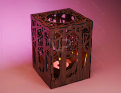 Tree Candle Holder Laser Cut with Animals Lamp wood Tea light Lantern Votive Gift SVG |#U066| VectorPort