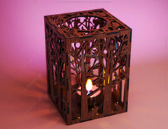 Tree Candle Holder Laser Cut with Animals Lamp wood Tea light Lantern Votive Gift SVG |#U066|