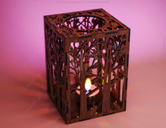 Tree Candle Holder Laser Cut with Animals Lamp wood Tea light Lantern Votive Gift SVG |#U066| VectorPort