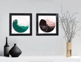 Mountains Deer Human animals landscape multilayer shadow box Painting Frame Wall Decoration SVG |#U068| VectorPort