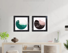 Mountains Deer Human animals landscape multilayer shadow box Painting Frame Wall Decoration SVG |#U068| VectorPort