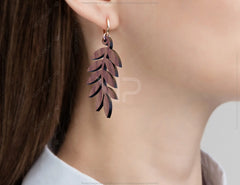 Leaves Earring Svg 12 styles Glowforge Cricut Jewelry Pendants laser cut | SVG, DXF, AI |#071|