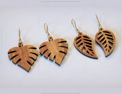 Leaves Earring Svg 12 styles Glowforge Cricut Jewelry Pendants laser cut | SVG, DXF, AI |#071|