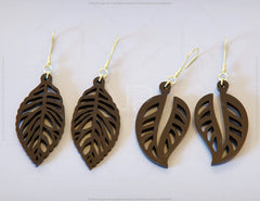 Leaves Earring Svg 12 styles Glowforge Cricut Jewelry Pendants laser cut | SVG, DXF, AI |#071|