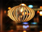 Oval Round Modern Wood Pendant Light Chandelier Lamp lampshade plywood Cut Files |#U072| VectorPort