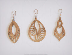 Elegant 12 different styles Pendants Earrings laser cut Set | SVG, DXF, AI |#072|