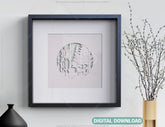 Winter scene with deer landscape multilayer shadow box Frame Wall Decor | SVG, DXF, AI |#073| VectorPort