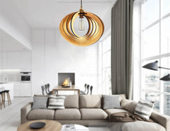 Oval Round Modern Wood Pendant Light Chandelier Lamp lampshade plywood Cut Files |#U075| VectorPort