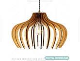 Elliptic Round Modern Wood Pendant Light Chandelier Lamp lampshade plywood Cut Files |#U076| VectorPort