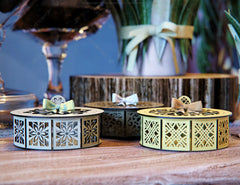 Wedding gift box favour round 3mm plywood laser cut | SVG, DXF, AI |#076|