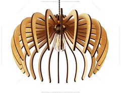 Elliptic Round Modern Wood Pendant Light Chandelier Lamp lampshade plywood Cut Files |#U076| VectorPort