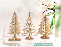 Standing Trees Laser cut Christmas Snowflake SVG Craft templates Cricut Glowforge | SVG |#U078| VectorPort