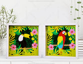 Tropical Papercut Artwork Shadow box layered Frame Wall Decor | SVG, DXF, AI |#078| VectorPort