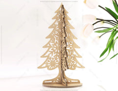 Standing Trees Laser cut Christmas Snowflake SVG Craft templates Cricut Glowforge | SVG |#U078| VectorPort