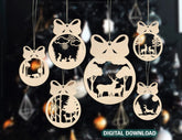 Christmas balls Tree Decorations Craft Hanging Bauble Paper art templates | SVG, DXF, AI |#079| VectorPort