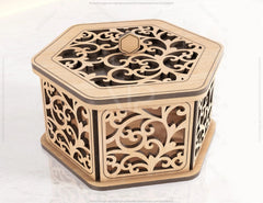Hexagon Decorative Wooden Gift box Laser Cut Wedding favour laser cut jeweler case plywood Cut Files |#U079| VectorPort