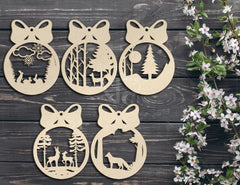 Christmas balls Tree Decorations Craft Hanging Bauble Paper art templates | SVG, DXF, AI |#079| VectorPort