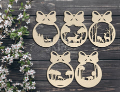 Christmas balls Tree Decorations Craft Hanging Bauble Paper art templates | SVG, DXF, AI |#079|