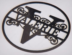 Round with Frame Split Monogram Name Sign Alphabet Letters | SVG, DXF, AI |#080|