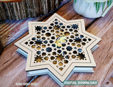 Laser Cut Wooden Octahedron Serving Tray With Sections box favour | SVG, DXF, AI |#081|