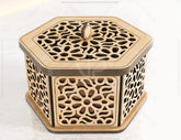Hexagon Decorative Wooden Gift box Laser Cut Wedding favour laser cut jeweler case plywood Cut Files |#U081| VectorPort
