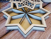 Laser Cut Wooden Octahedron Serving Tray With Sections box favour | SVG, DXF, AI |#081| VectorPort