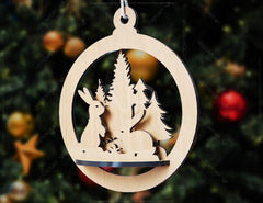 Tree Bauble Wood 3D Laser Cut Christmas Ball Ornament Round Design set Tree Decorations lasercut SVG Cricut Glowforge |#U082| VectorPort