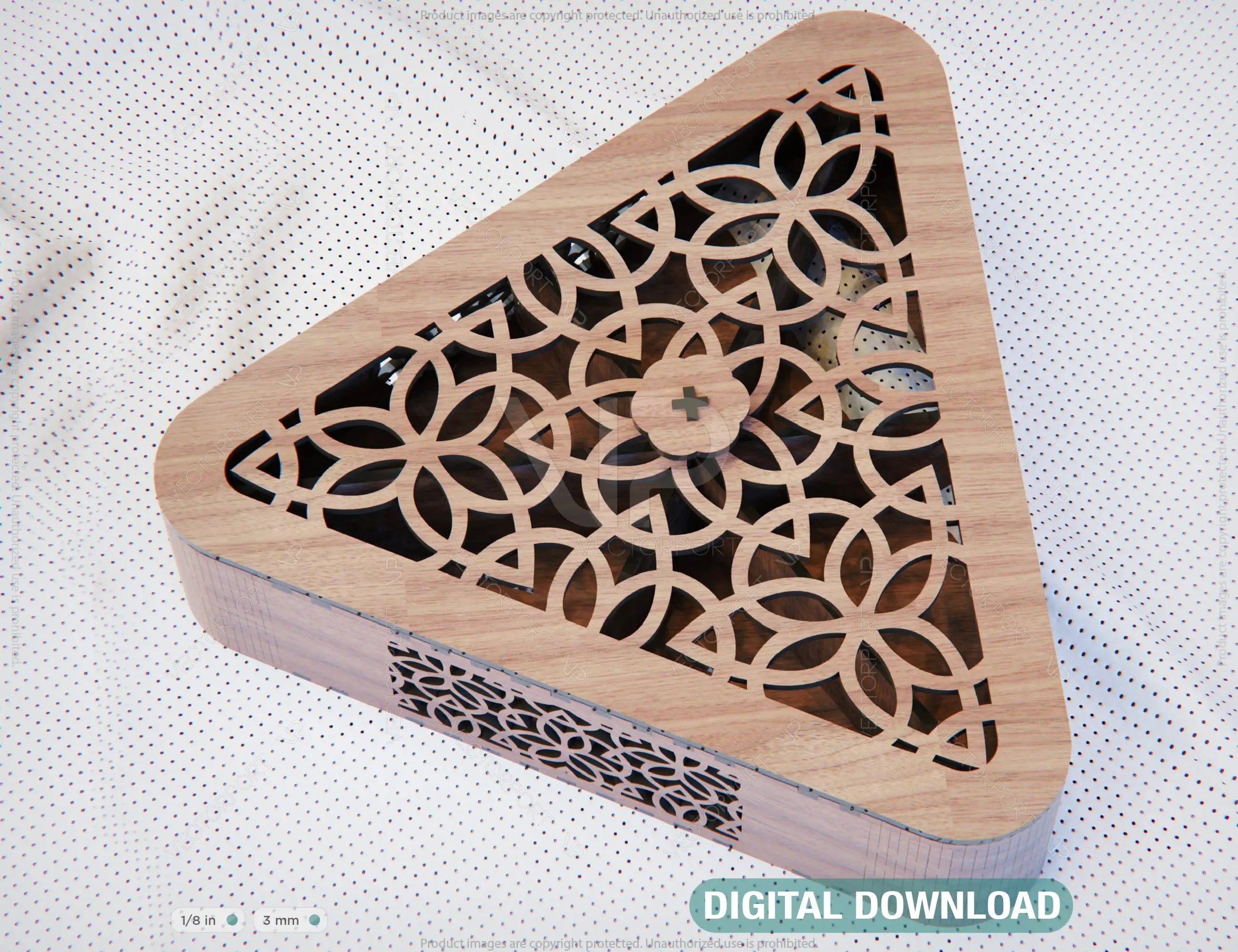 Lasercut file Triangle wooden Gift Box Serving Wedding candy SVG laser cut project files favour | SVG, DXF, AI |#083| VectorPort