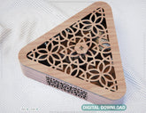 Lasercut file Triangle wooden Gift Box Serving Wedding candy SVG laser cut project files favour | SVG, DXF, AI |#083|