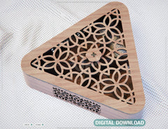Lasercut file Triangle wooden Gift Box Serving Wedding candy SVG laser cut project files favour | SVG, DXF, AI |#083| VectorPort