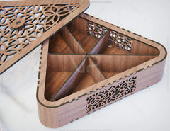 Lasercut file Triangle wooden Gift Box Serving Wedding candy SVG laser cut project files favour | SVG, DXF, AI |#083| VectorPort