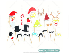 2021 New Year's Photo Booth Props Kit Funny Party Bamboo Sticks Glitter Eve Party Decoration Supplies | SVG, DXF, AI |#084| VectorPort