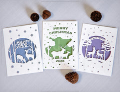 Christmas Tree Cards Laser Cut Paper Invitation Greeting cricut template Ornament Papercut | SVG, DXF, AI |#085| VectorPort