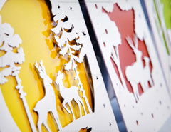 Christmas Tree Cards Laser Cut Paper Invitation Greeting cricut template Ornament Papercut | SVG, DXF, AI |#085|