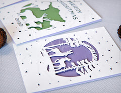 Christmas Tree Cards Laser Cut Paper Invitation Greeting cricut template Ornament Papercut | SVG, DXF, AI |#085| VectorPort