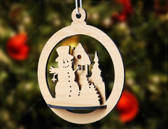 Tree Bauble Wood 3D Laser Cut Christmas Ball Ornament Round Design set Tree Decorations lasercut SVG Digital Download |#U086| VectorPort