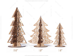 Standing Trees Christmas Snowflake SVG Digital 1/8” Craft Hanging templates Cricut Glowforge | SVG, DXF, AI |#087| VectorPort