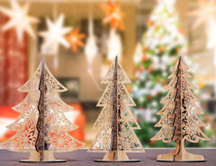Standing Trees Christmas Snowflake SVG Digital 1/8” Craft Hanging templates Cricut Glowforge | SVG, DXF, AI |#087| VectorPort
