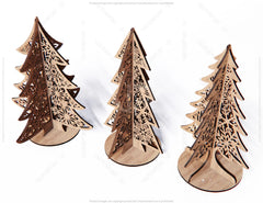 Standing Trees Christmas Snowflake SVG Digital 1/8” Craft Hanging templates Cricut Glowforge | SVG, DXF, AI |#087| VectorPort