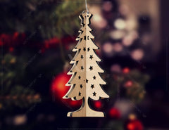 3D Christmas tree ornament décor Laser cut Snowflake SVG Craft templates Cricut Glowforge | SVG |#U089| VectorPort
