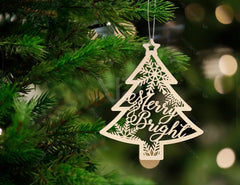 Christmas Tree Ornament Decorations Craft Hanging lasercut templates Cricut Glowforge | SVG, DXF, AI |#091| VectorPort