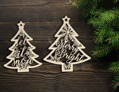 Christmas Tree Ornament Decorations Craft Hanging lasercut templates Cricut Glowforge | SVG, DXF, AI |#091| VectorPort