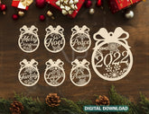 Gratitude Christmas positive words Tree Ornament Decorations Craft Hanging lasercut SVG Cricut Glowforge | SVG, DXF, AI |#092| VectorPort