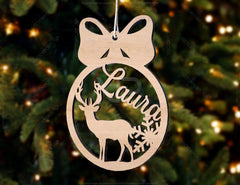 Personalized Christmas Balls Tree Decorations with Name Craft Pendants Hanging Bauble Paper art templates cut file |#U093| VectorPort